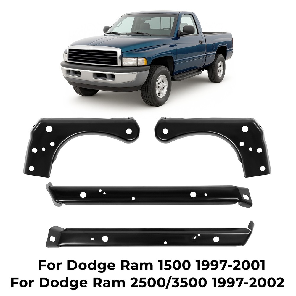 Front Bumper Inner Outer Brackets Left Right For Dodge Ram 1500 2500 1994-2002