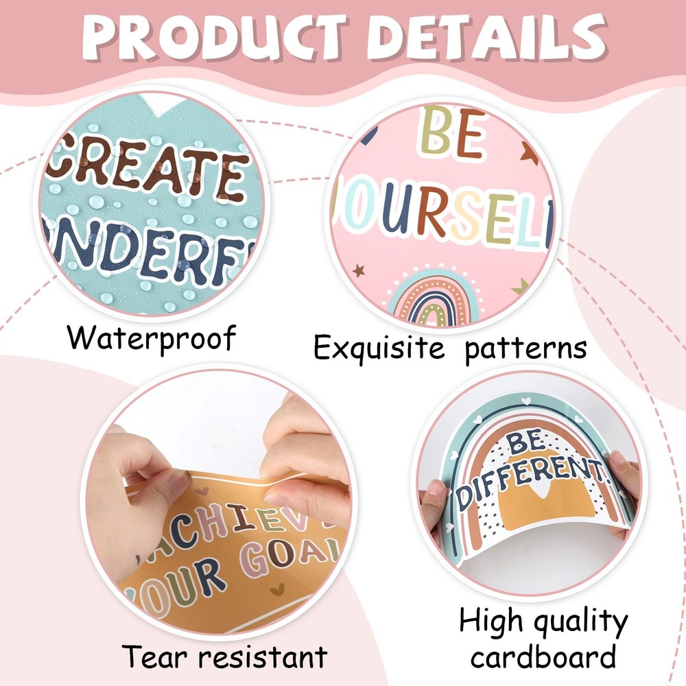 Boho Affirmation Station Bulletin Board Classroom Decorations Set Motivationa...