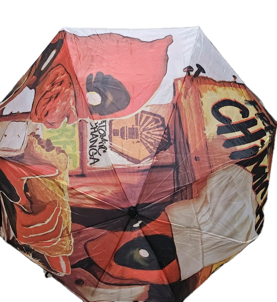 Marvel Deadpool Bottle Umbrella Red Yellow Graphic Print Polyester Comics Theme