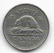 Canada 1994 5 cent  Nickel Circulated