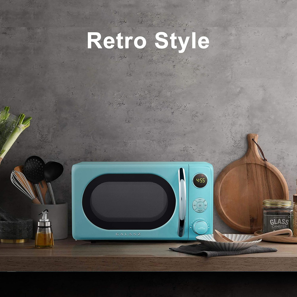 GLCMKA07BER-07 Retro Microwave Oven, LED Lighting, Pull Handle Design, Child Loc