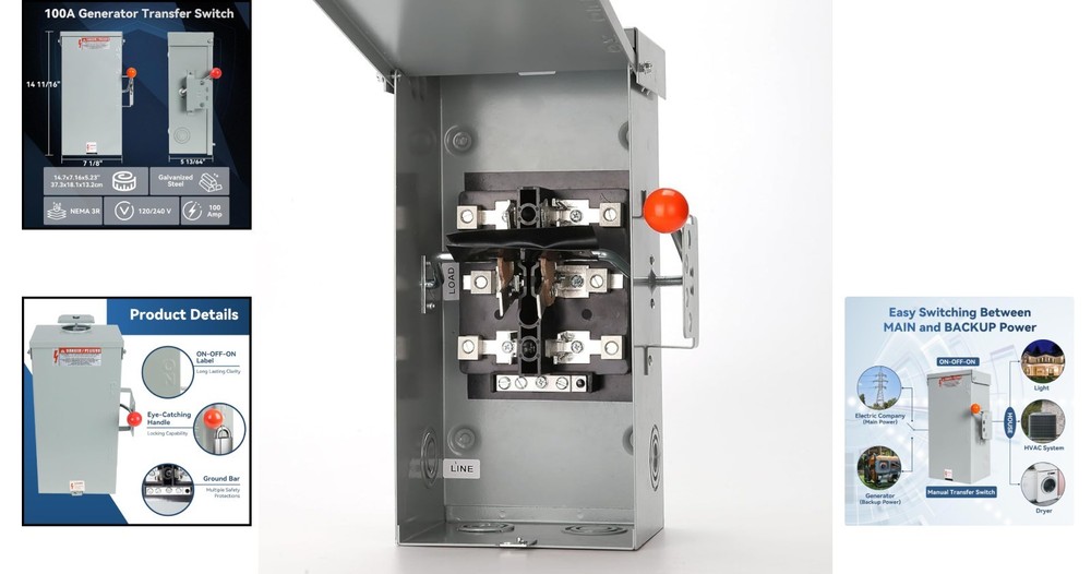Durable 100 Amp Generator Transfer Switch - Seamless Power Transfer Solution