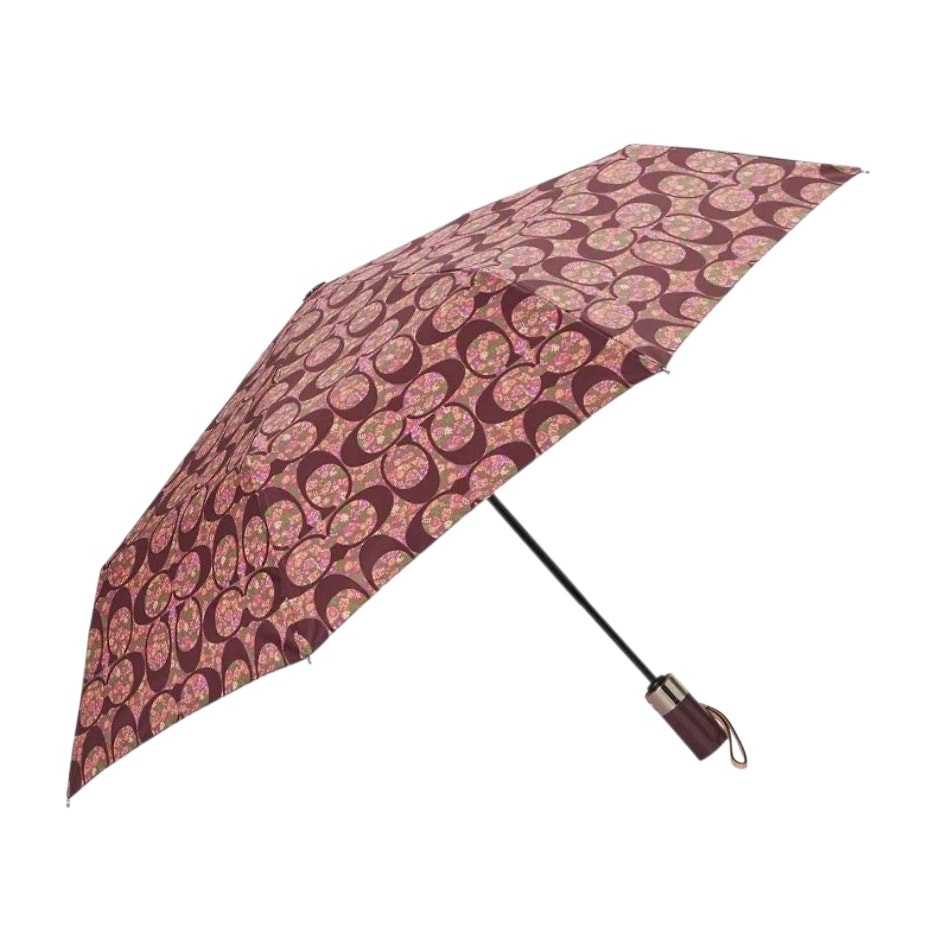 COACH FULL-SIZE UMBRELLA POSEY CLUSTER SILVER BRIGHT MULTI COLOR