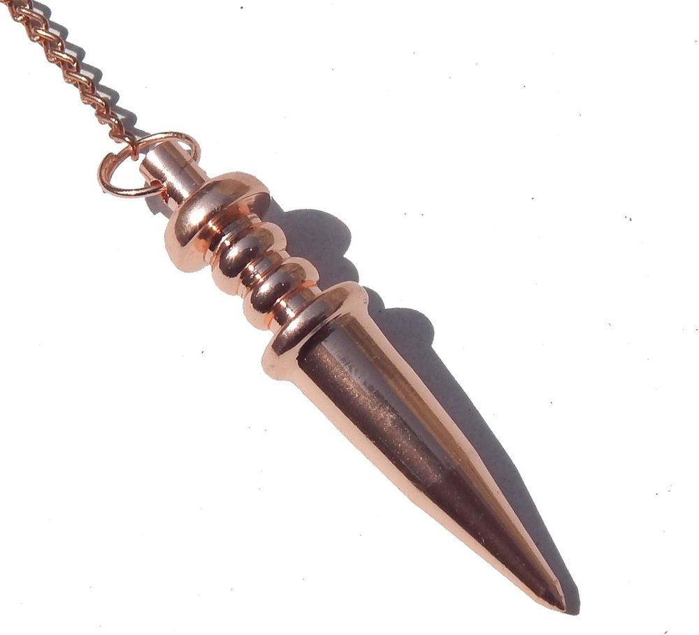 Copper Metal Light Weight Solid Cone Point Pendulum Healing Dowsing Reiki Pendul