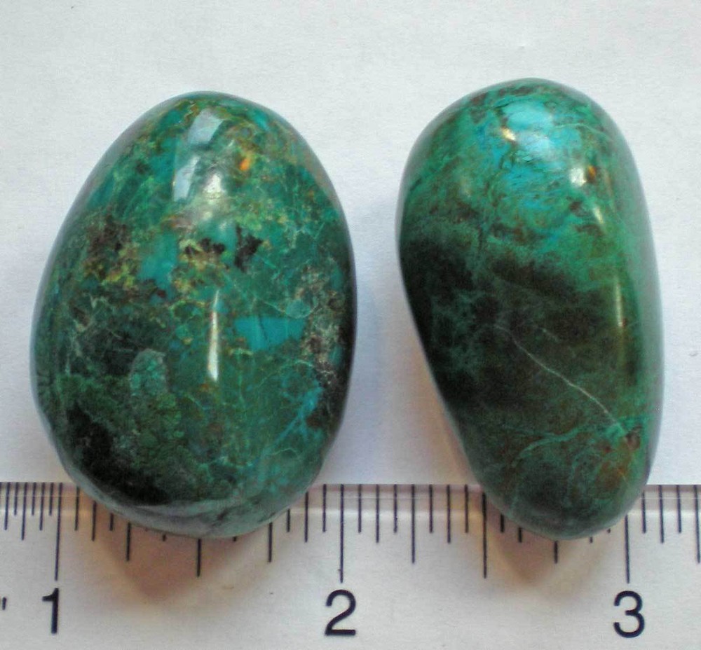 Chrysacolla - 2 Tumbled Stones rt580a