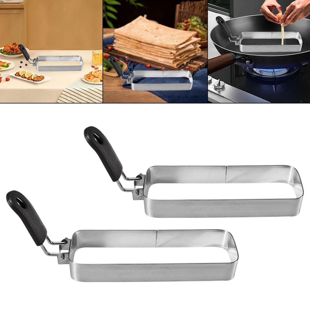 Egg Ring for Breakfast Sandwich Muffin Omelette Ring with Handle Rectangular