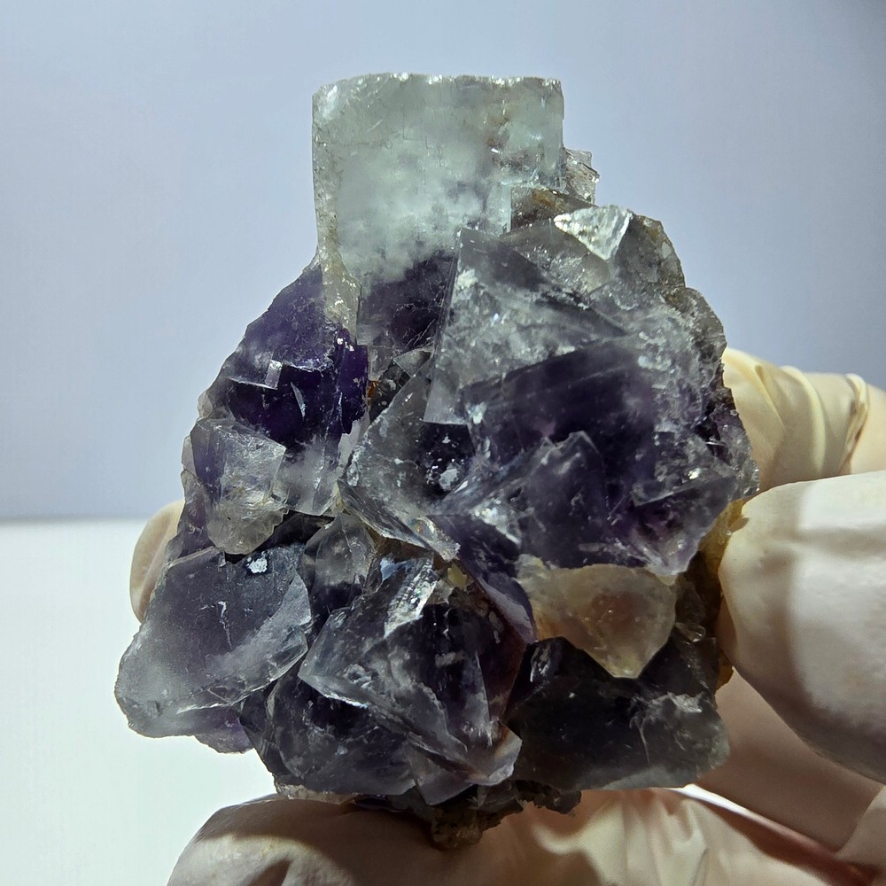 Phantom Fluorite Cube Specimen, purple white Okorusu, Namibia 51*37*26mm