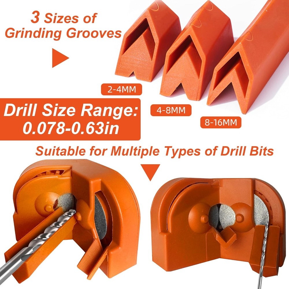 Drill Bit Sharpener,Portable Sharpener,Multipurpose Orange