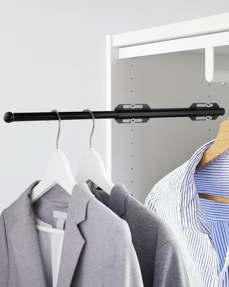 Valet Rod for Closet Pull Out, 12" Adjustable extending closet rod, Standard ...