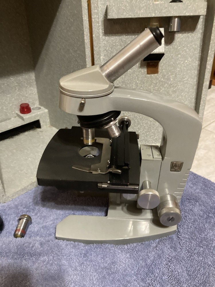 American Optical Spencer Microscope In Original Box With Eyepieces