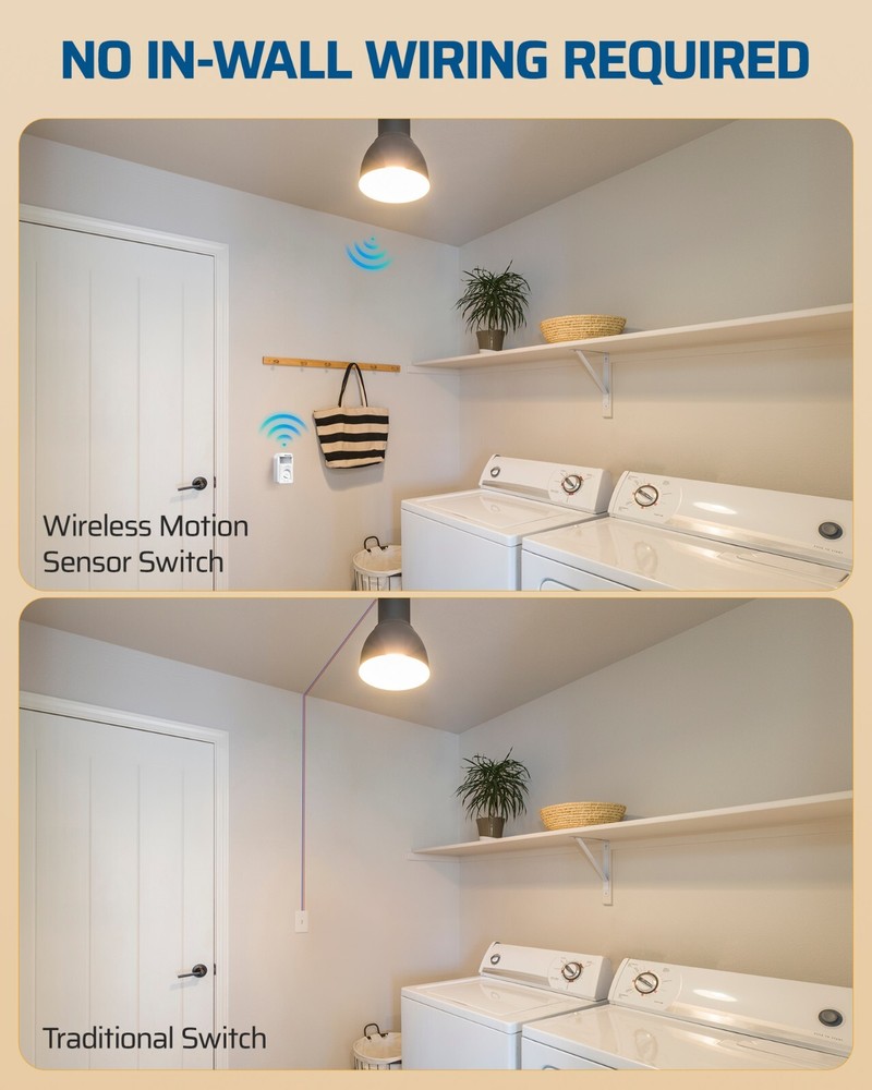 DEWENWILS Wireless Motion Sensor Light Switch,Dusk to Dawn & PIR Motion Sensor