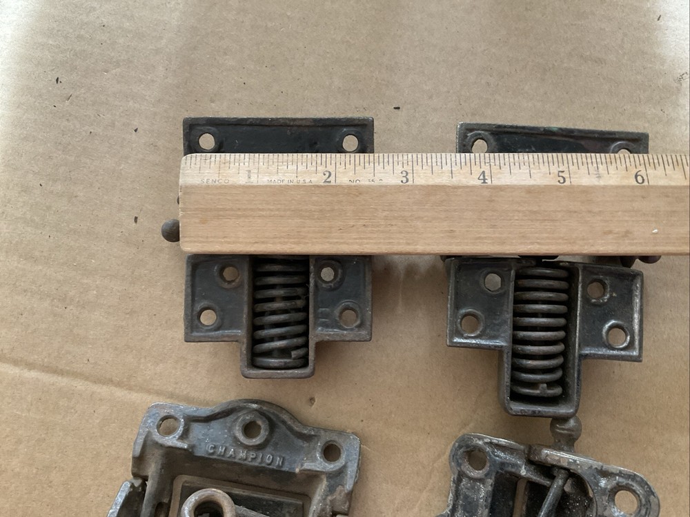 Antique Ornate Victorian Cast Iron Spring Hinge Lot