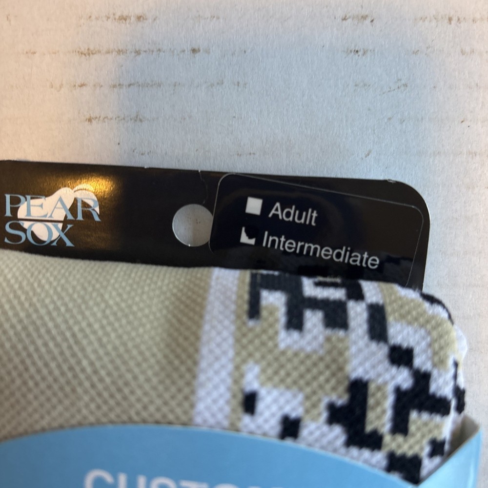 Custom Performance Athletic Socks, Digital Black White Tan Size Intermediate