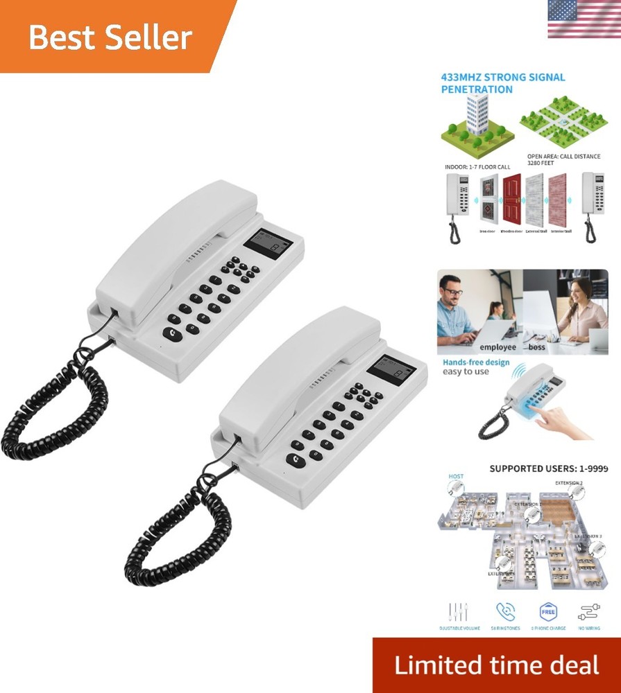 Wireless Intercom System for Home and Business 2 Pack Long Range 3280ft