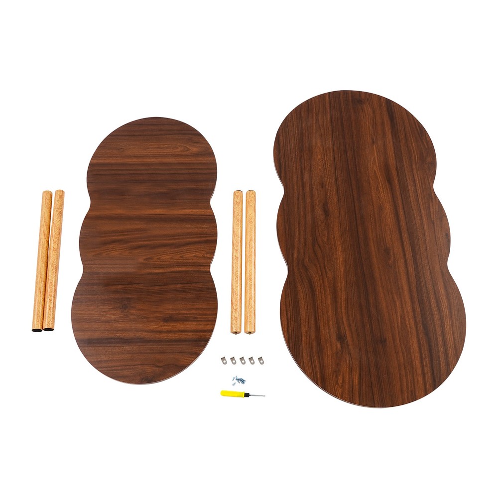 2 Tier Cloud-shaped Sofa Table Modern Coffee Table End Table for Home Office