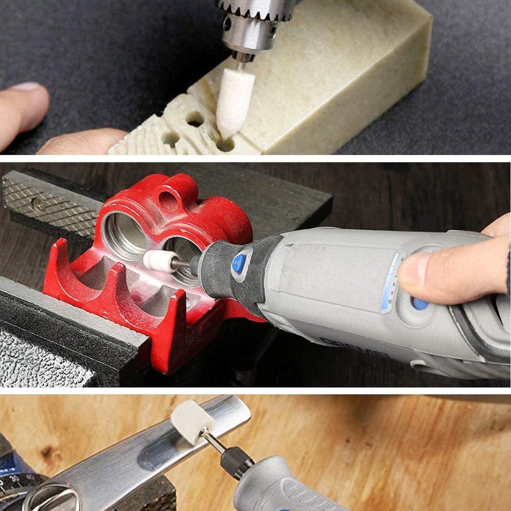 3-20mm Wool Felt Mounted Polishing Buffing Wheel Grinding Bits For Angle Grinder
