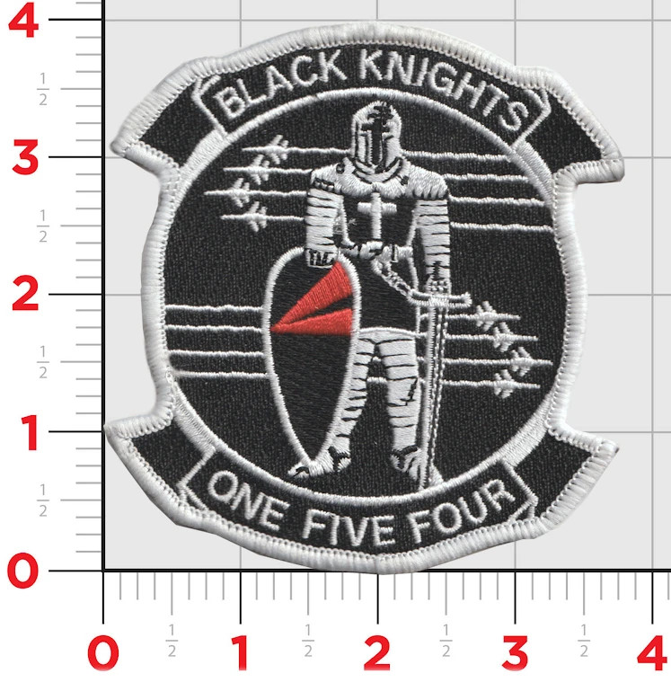 4" NAVY VFA-154 BLACK KNIGHTS FIXED WING SQUADRON EMBROIDERED PATCH