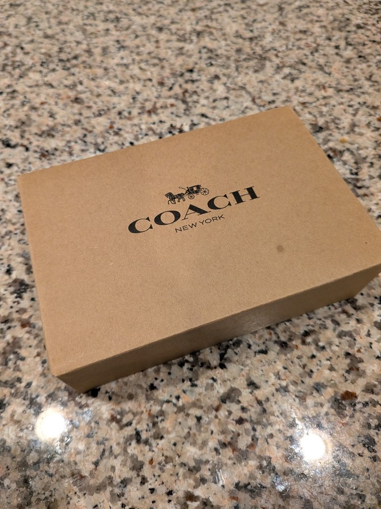 Coach Corner Zip Wristlet Wallet w/ Strap, Logo Pattern, Beige/White