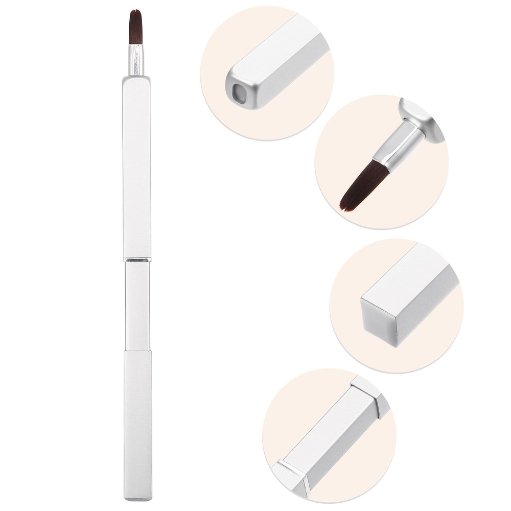 1pcs Lipstick Brushes Makeup Brush Tool Applicators Set Square Shape Silver Tone