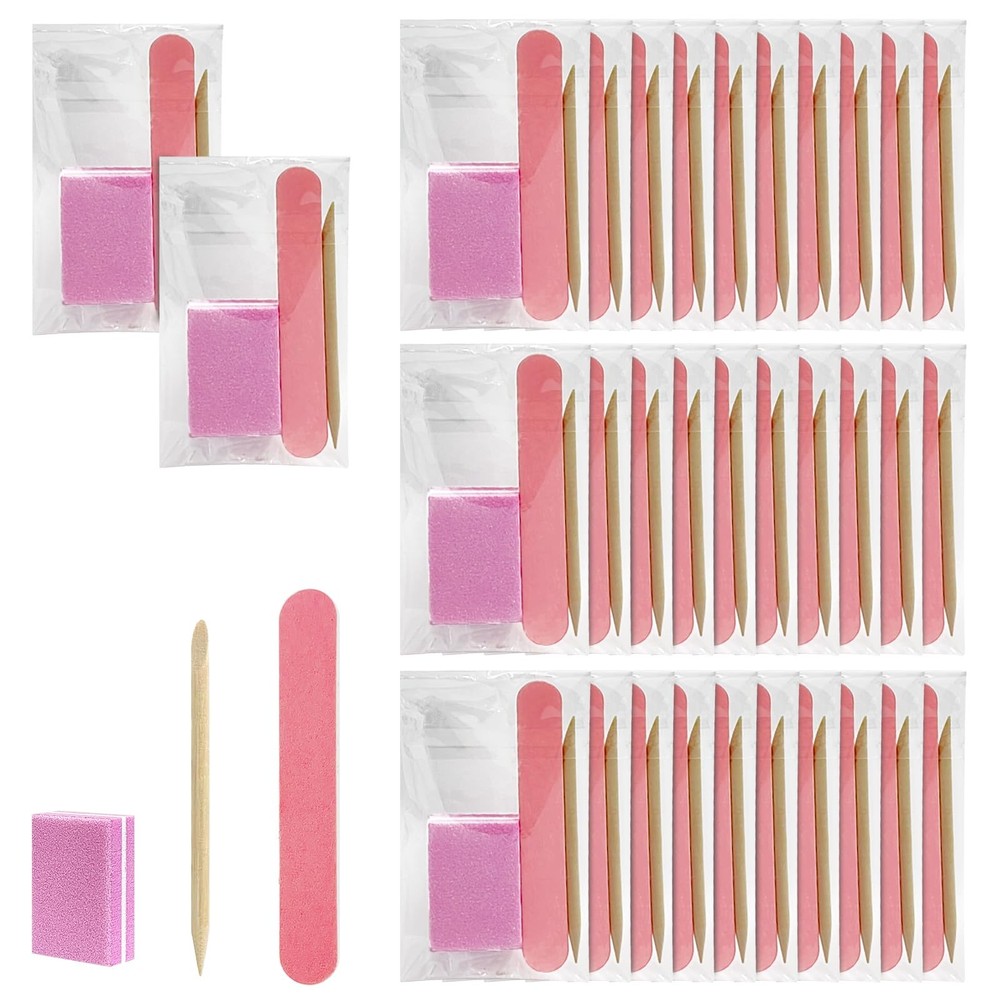 Disposable Manicure kit Individually Package, Mini Nail Buffer, Pink