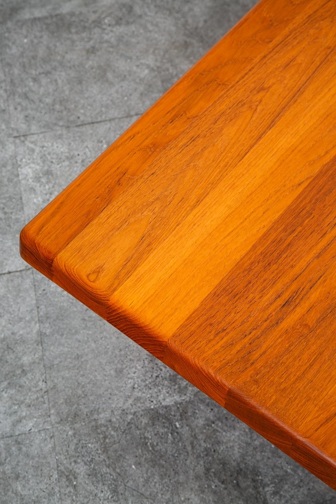 Mid Century Danish Modern Coffee Table Rectangular Solid Teak Niels Bach Randers