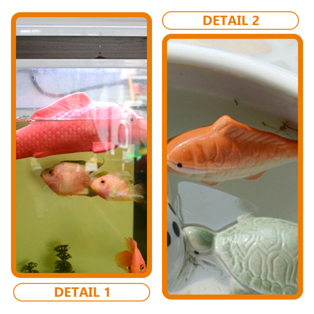 2Pcs Fish Decor Decorative Fish Ceramic Floating Fish Ceramic Fish Crafts