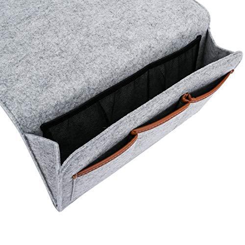 Zafit Bedside Caddy, 6 Pockets Large Size Bedside Storage Organizer Bedside