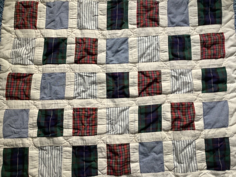 Nojo Crib Comforter Quilt Blue Stripes Ruffles