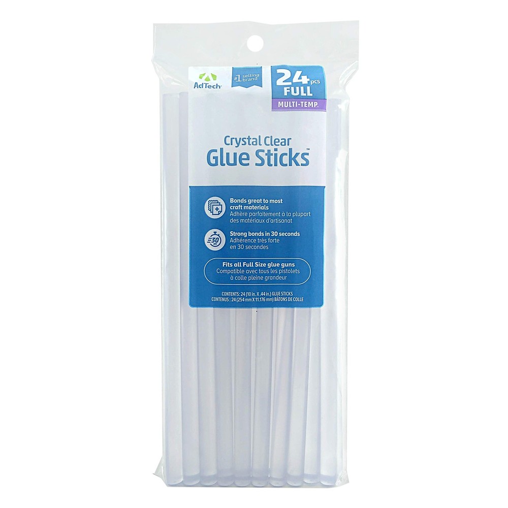 Glue Sticks 10" Full Size, Clear, 24 Sticks