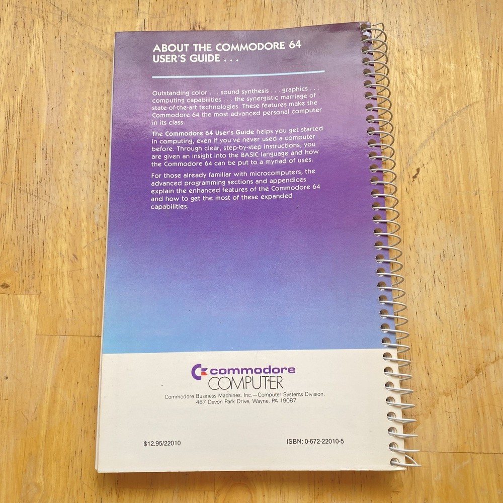 EXCELLENT CONDITION Vintage Commodore 64 User's Guide Book First Edition 1984