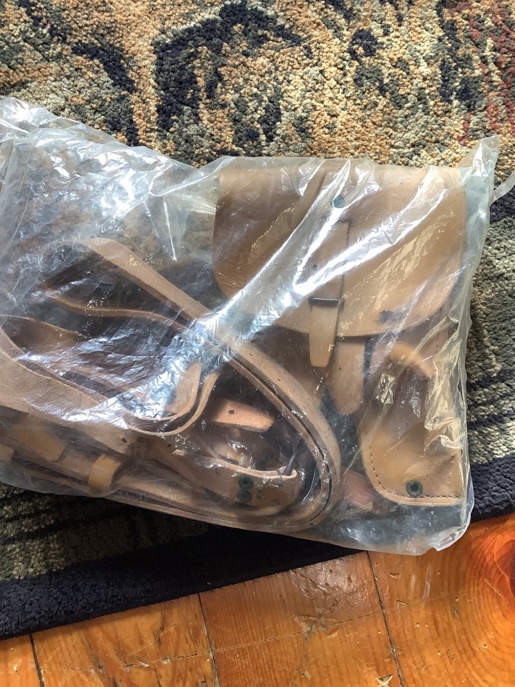 vintage Sam Brown belt with cross strap and holster