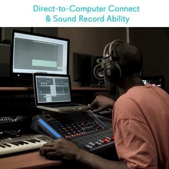 Pyle 4 Ch. Studio DJ Controller Audio Mixer w/Equalizer, MP3/CD Player PMXU46BT