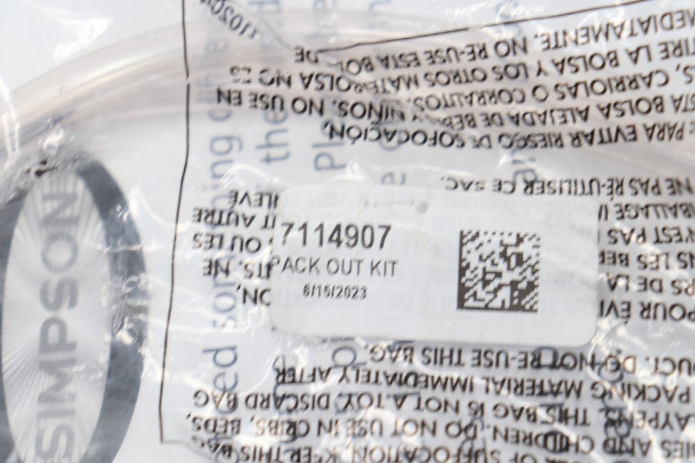 Pack Out Kit 7114907 - Incomplete - Missing Items