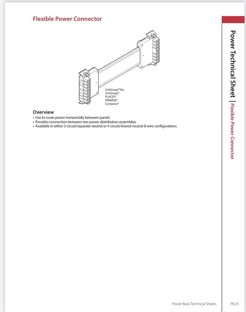 Pkg Of 10 - Haworth Compose Flexible 13.5” Jumper/Festoon/ Panel To Panel Power