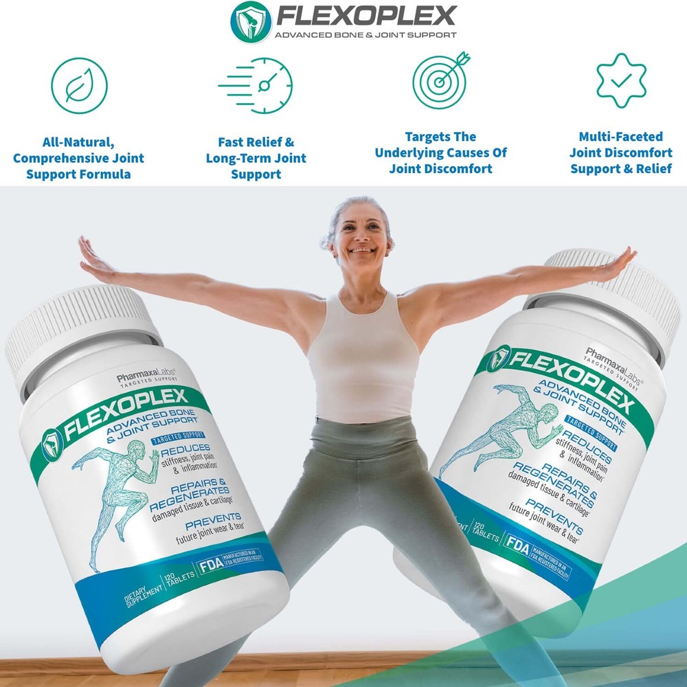 FLEXOPLEX Advanced Bone & Joint Support Formula - Promotes Healthy Joint Functio