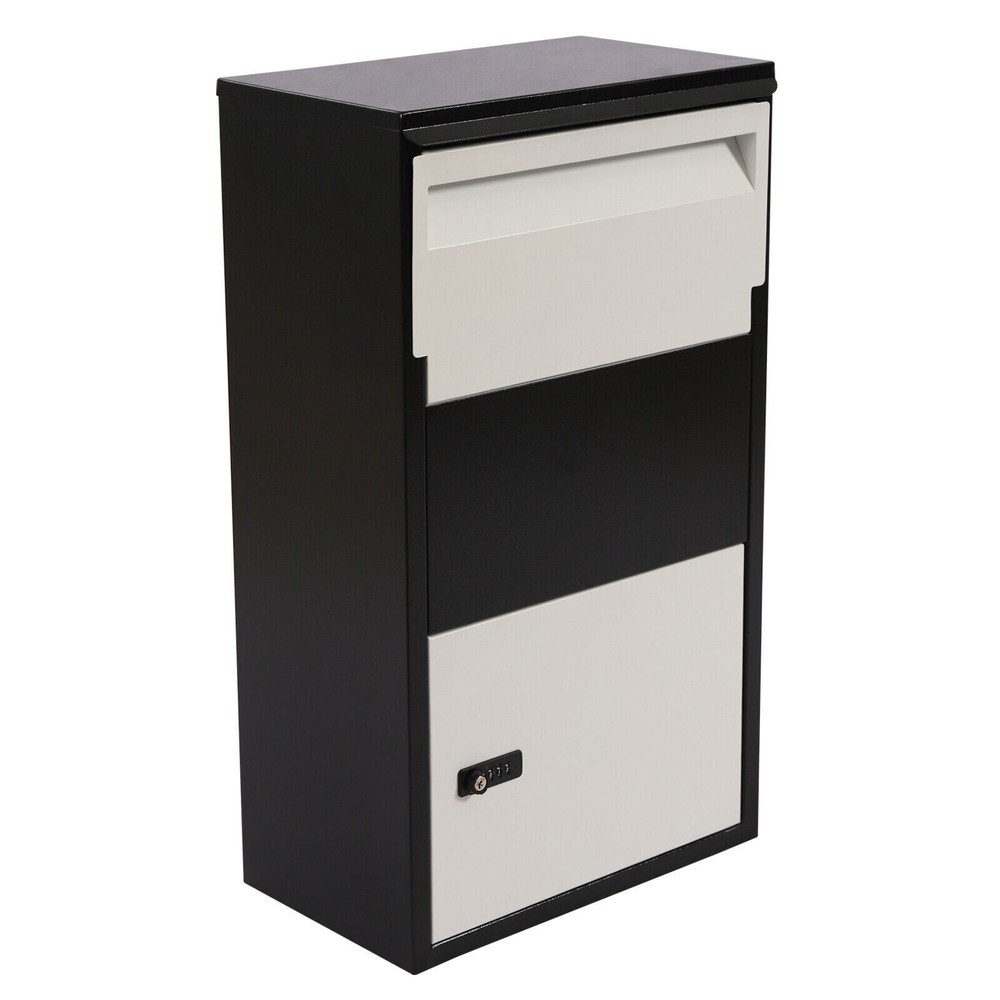 Package Delivery Box Mail Parcel Drop Mailbox Home Container Porch Outdoor Black