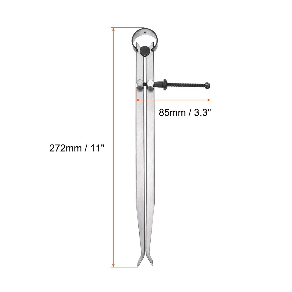 Spring Inside Caliper 11" Stainless Steel Adjust Spring Caliper Straight-Leg