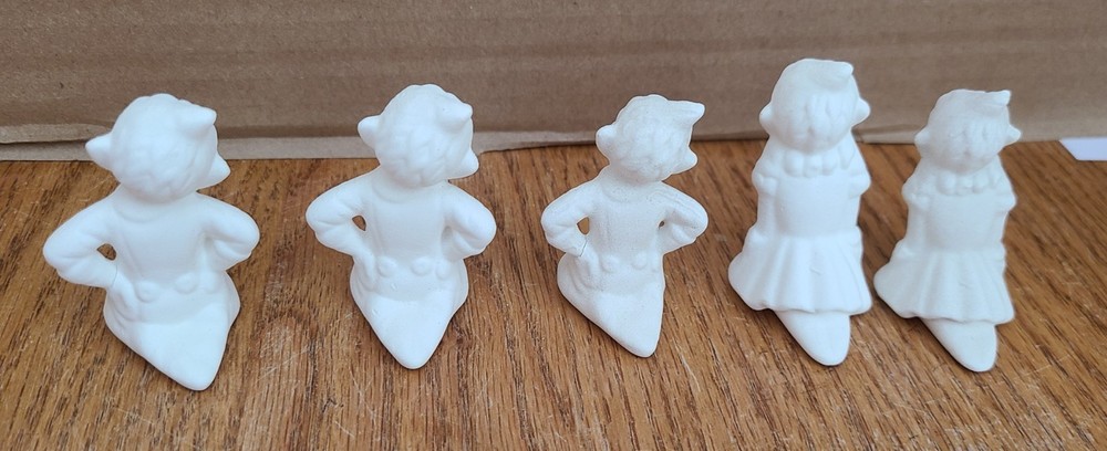 5 Ceramic Bisque elves 2" Ready to Paint