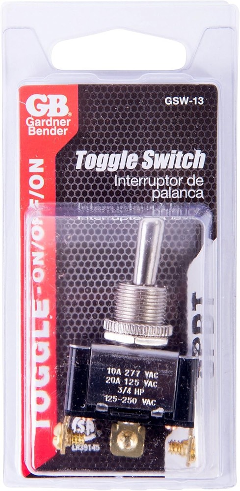 Heavy Duty SPDT Toggle Switch ON-OFF-ON, Panel Mount, Screw Terminals, 20A 125V