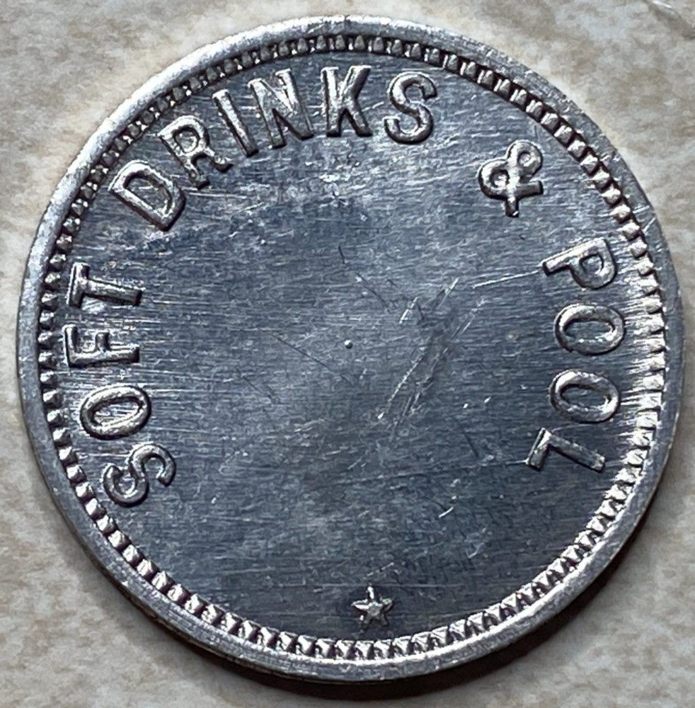 T9193 Soft Drinks & Pool, Unknown  Anillo Restrike Arcade Token
