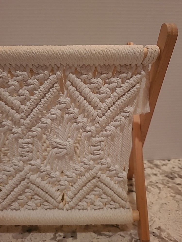 Macrame Magazine Holder Rack Boho Storage Standing Rack Book Newspaper Decor