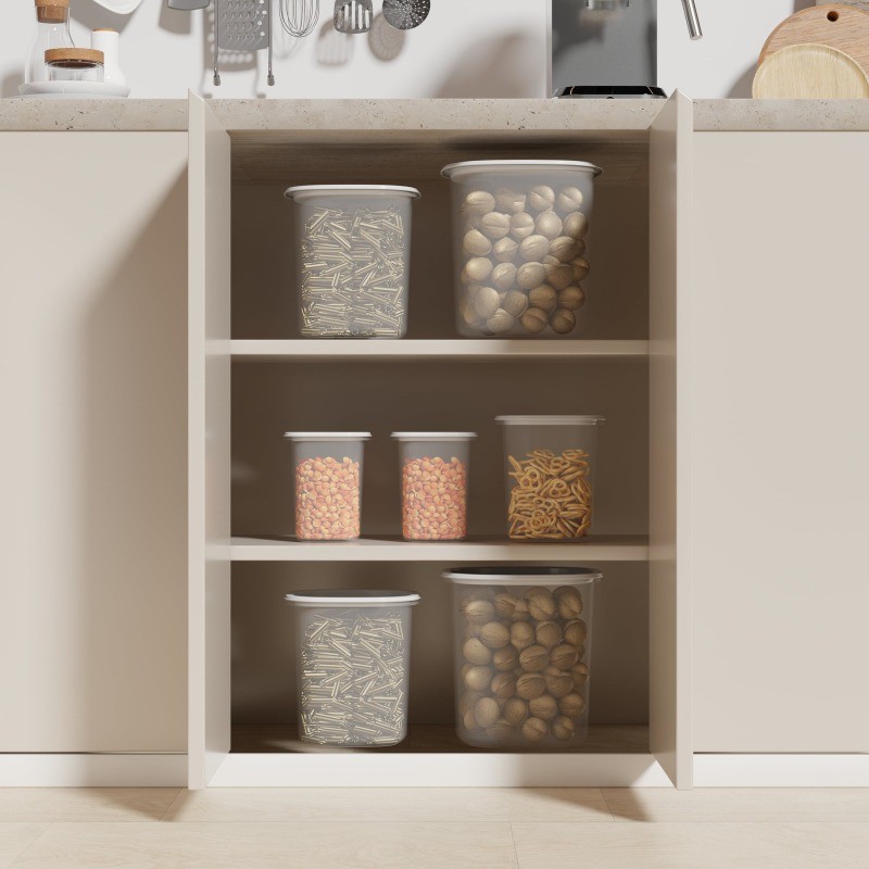 8-Piece Plastic Pantry Food Storage Container Set Kitchen Pantry Organizer