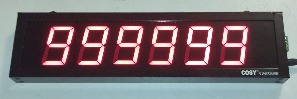 6 DIGIT PRODUCTION COUNTER DISPLAY in 4" High LED Digits