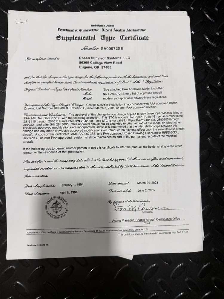 Rosen Sun Visors. Pilor & Co-pilot