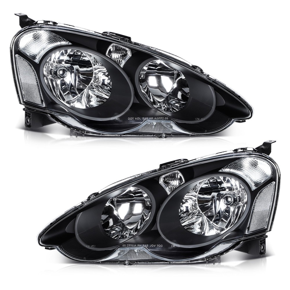 Black Clear Lens Left+Right Headlights Assembly For Acura RSX 2002 2003 2004