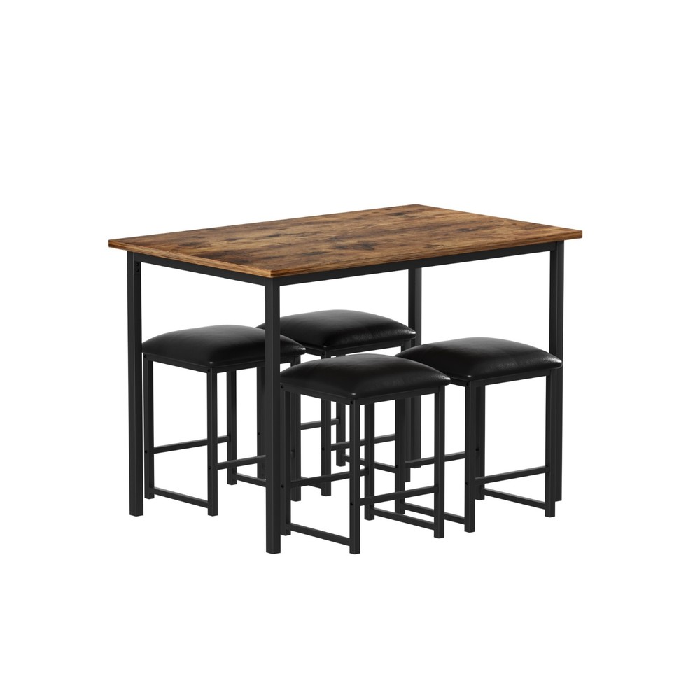 Dining Table Set for 4 Small Space Kitchen Breakfast Table Chairs Set, 4 Stools