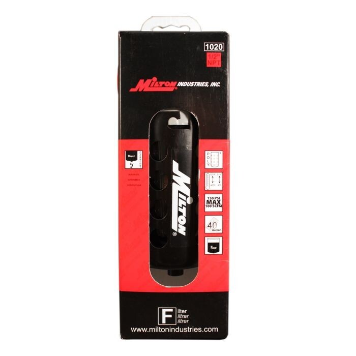 Milton® 1/2" NPT Polycarbonate Micro Filter, 150 PSI, 48 SCFM