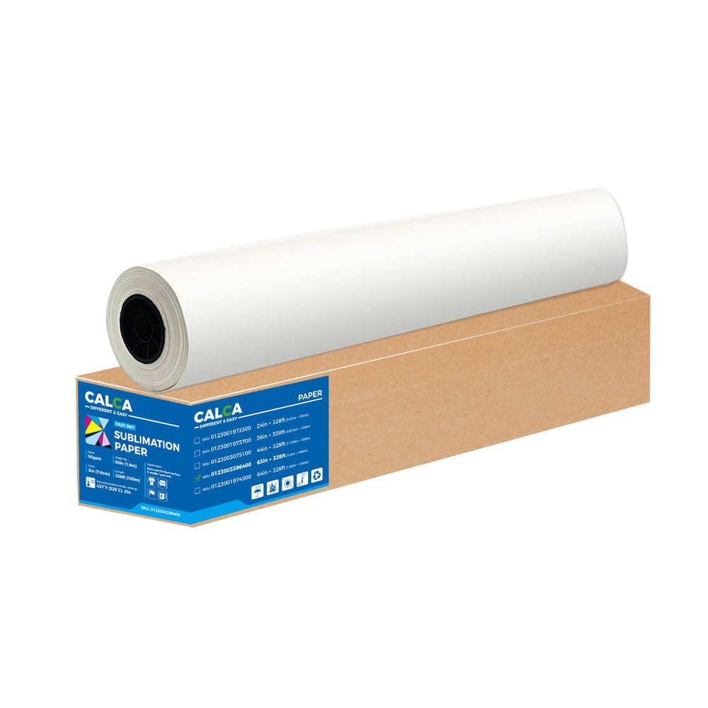 Bundle 49 rolls 95gsm 63" x 328´ Dye Sublimation Paper 3in core