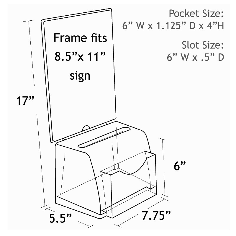 Azar Displays Clear Medium Molded Lottery Box with Pocket
