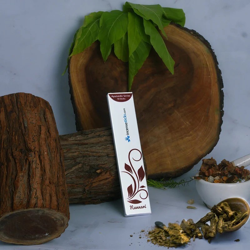 Nannari Incense 8" 10 Sticks Pack: 1 Pack
